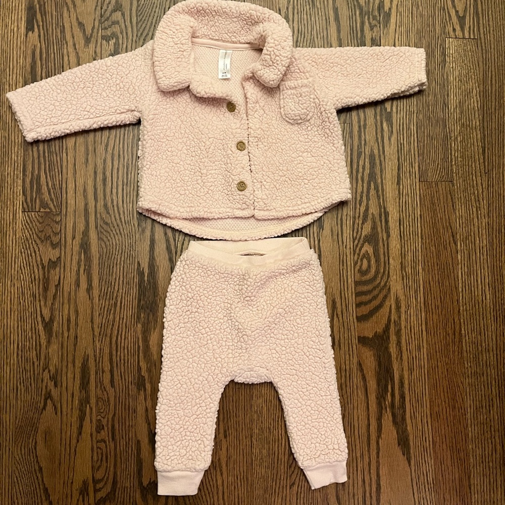Cozy Pink Sherpa Kids Matching Set